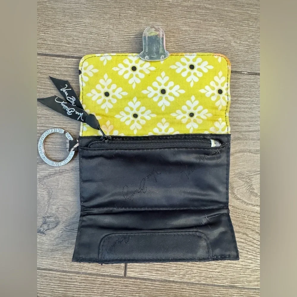 Vera Bradley Coin Purse Wallet with Quick Swipe ID, Baroque Yellow and Black
